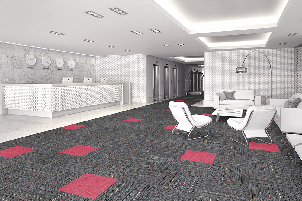 Ambiente corporativo decorado com carpete Tendency